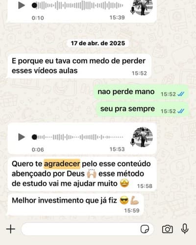 Depoimento WhatsApp - Melhor investimento